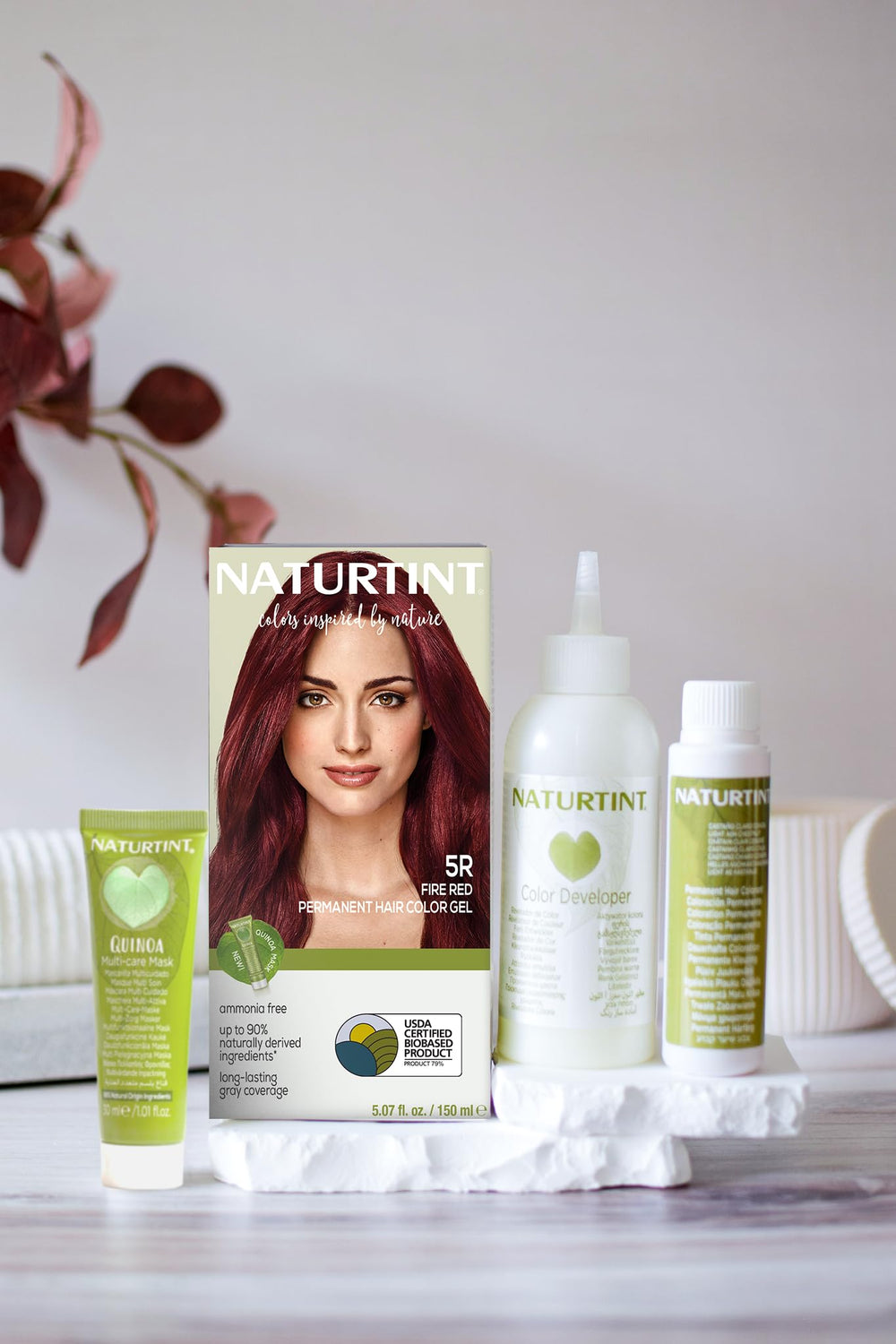 Naturtint 5R Fire Red application on hair with easy, mess-free process
