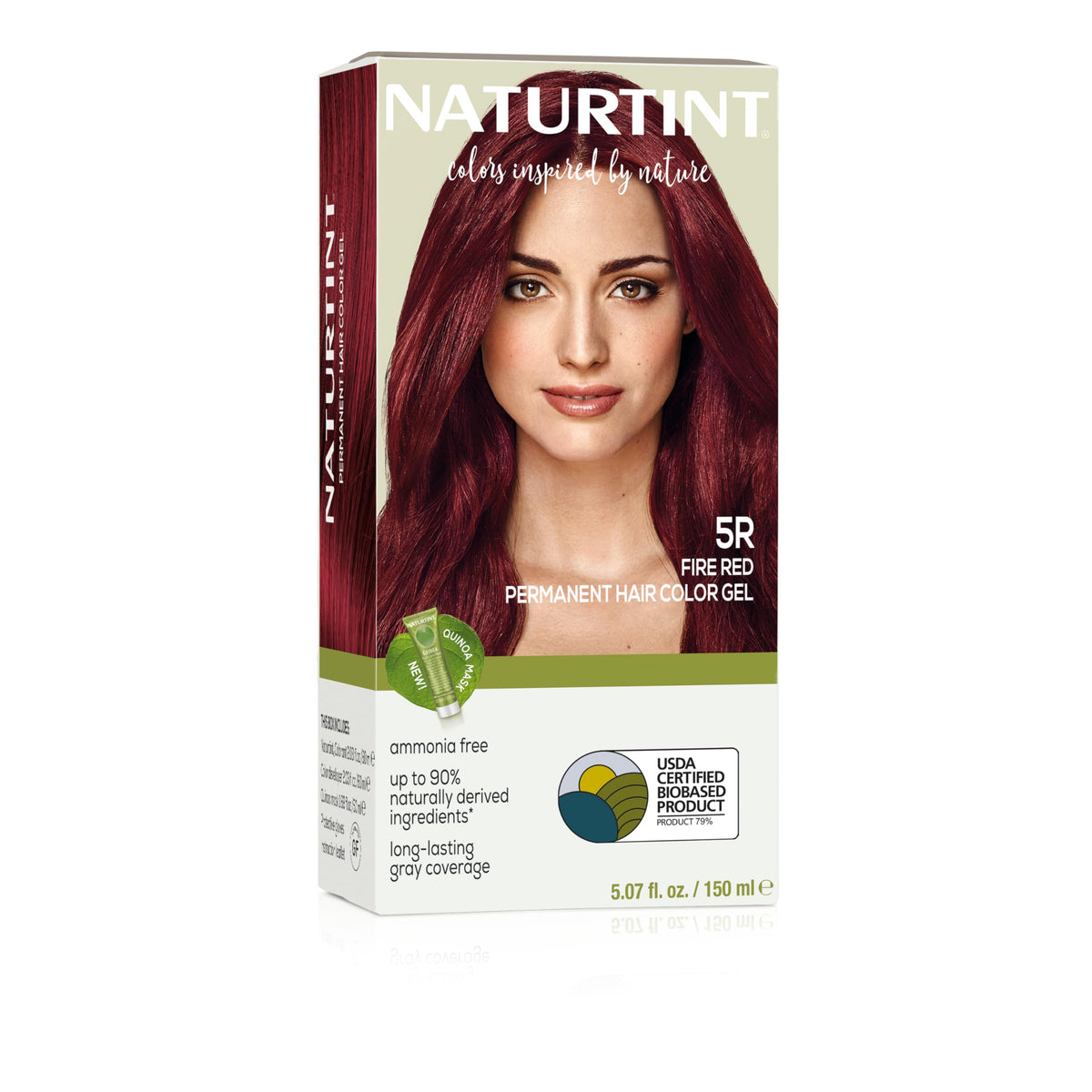 Naturtint 5R Fire Red box open showing vegan color packaging for at-home use