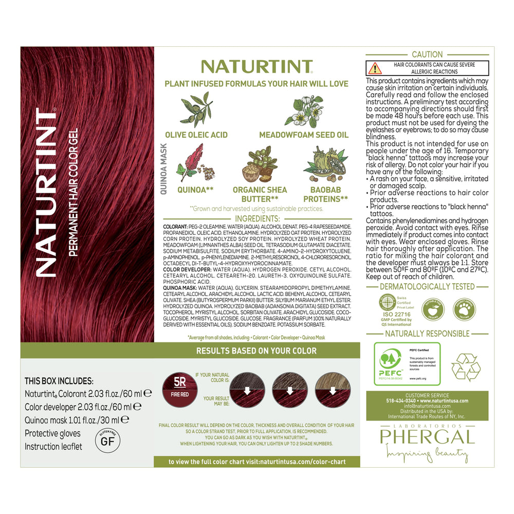 Naturtint 5R Fire Red brush applicator and gloves ready for home color