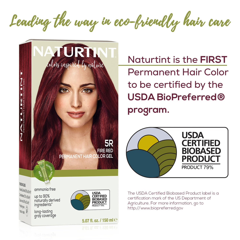 Naturtint 5R Fire Red color result on hair showing vibrant yet natural look