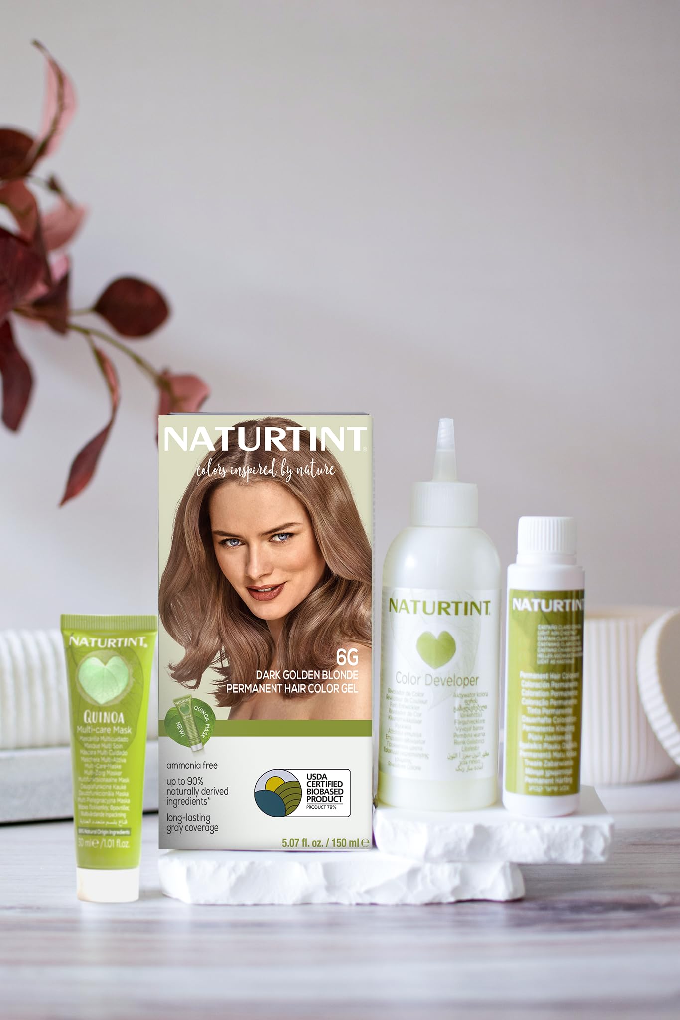 Naturtint 6G application on hair offers easy, mess-free coverage with strong gray results.