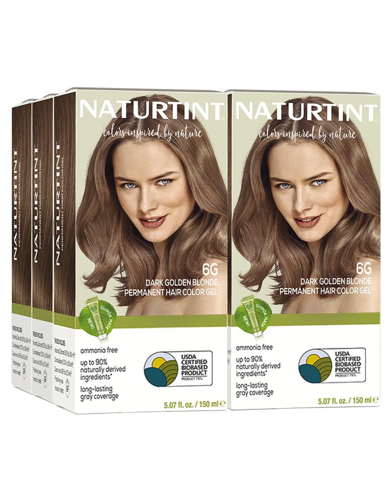 Naturtint 6G Dark Golden Blonde packaging showing plant-based color option for lasting shade.