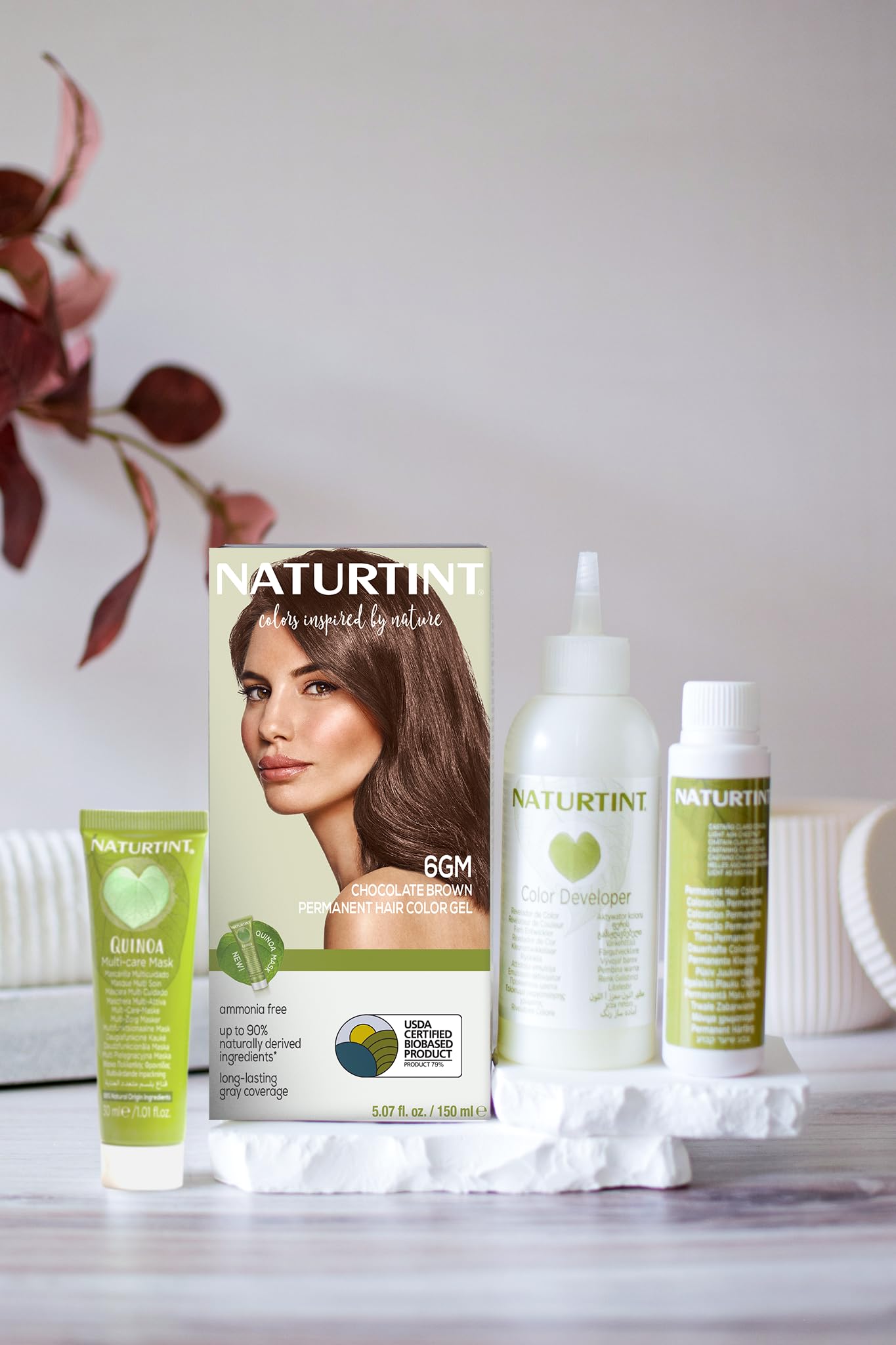 Naturtint 6GM color mix in bowl demonstrates at-home preparation for easy color