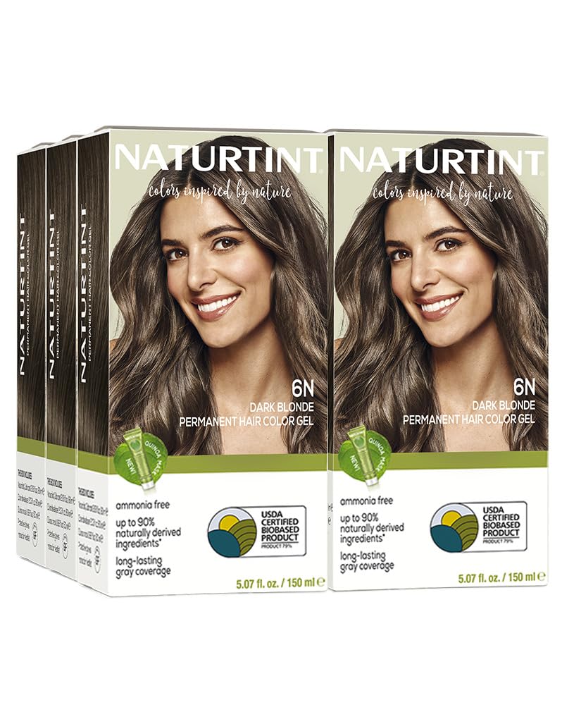 Naturtint 6N Dark Blonde packaging highlights ammonia-free formula for at-home coloring