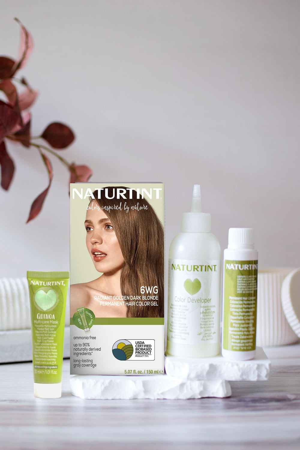 Naturtint 6WG dye being applied on hair with foil for even coverage.
