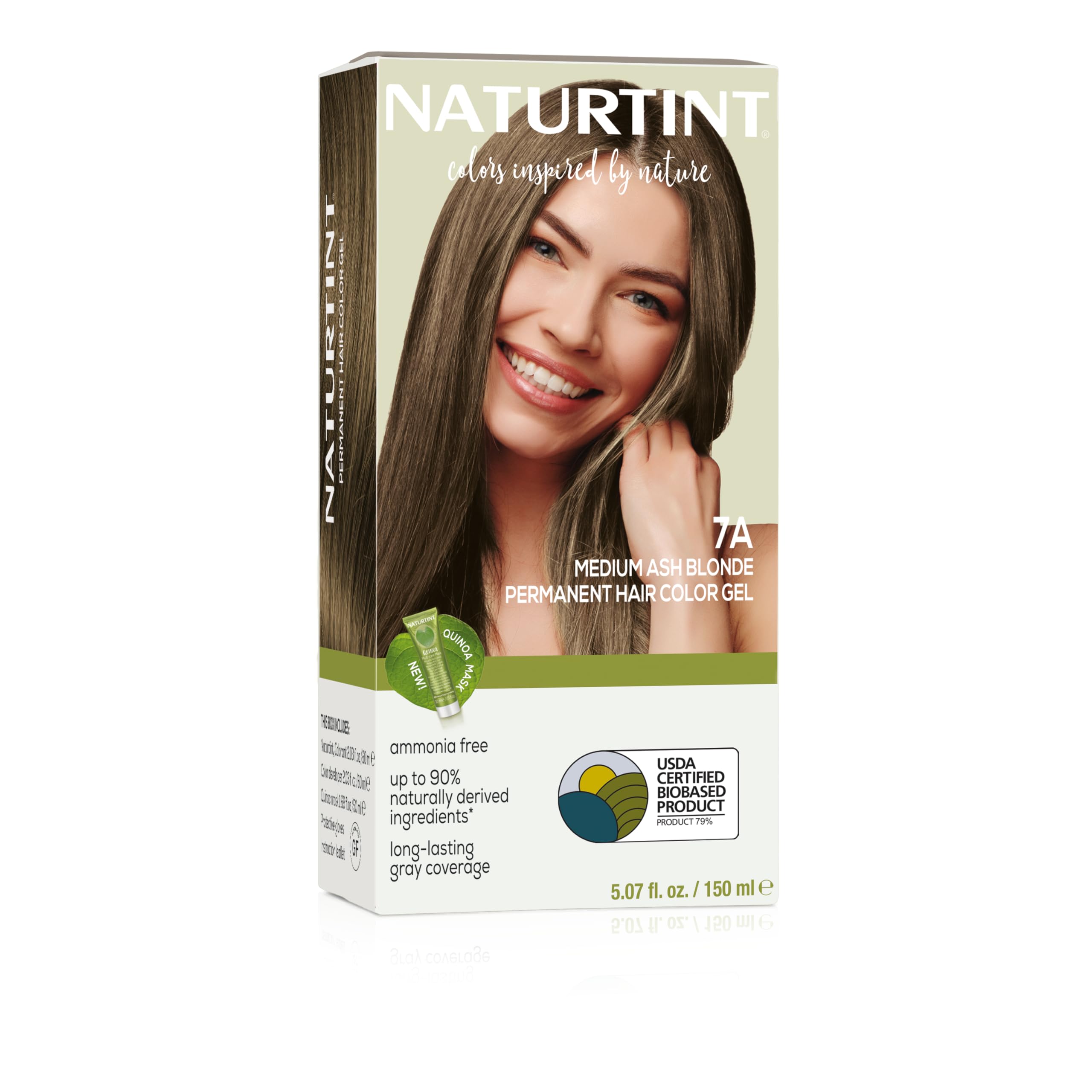 Naturtint 7A packaging highlights ammonia-free, vegan color promise for clean at-home color.