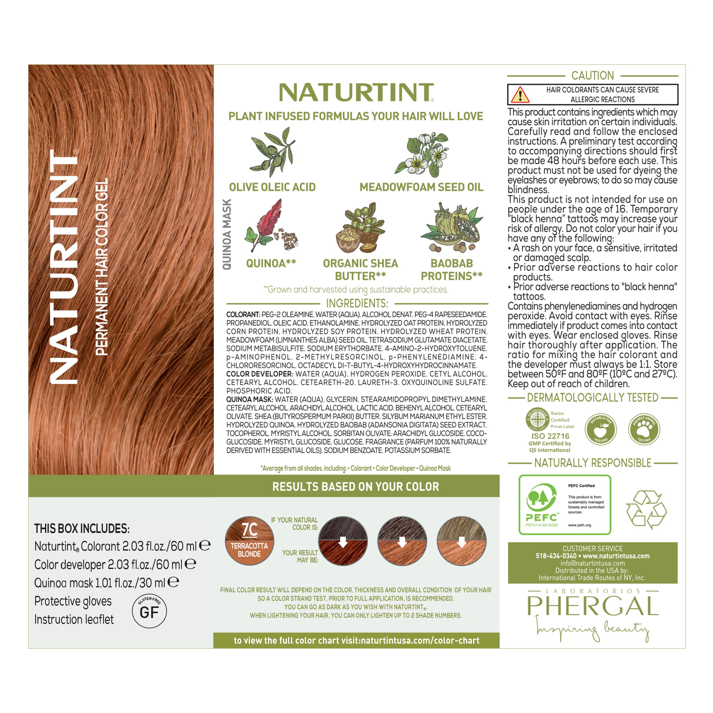 Naturtint 7C Terracotta Blonde before-after showcase demonstrates color transformation possibilities