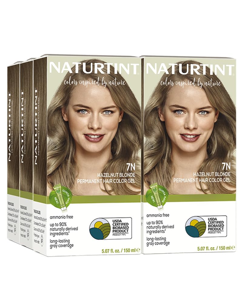 Naturtint 7N Hazelnut Blonde six-pack pack shot for home coloring