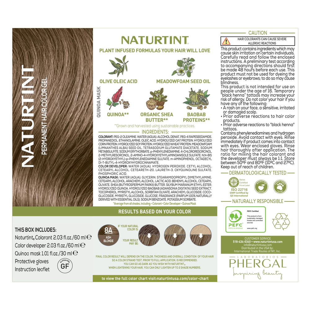 Naturtint 8A Ash Blonde application-mix features creamy formula for even styling.