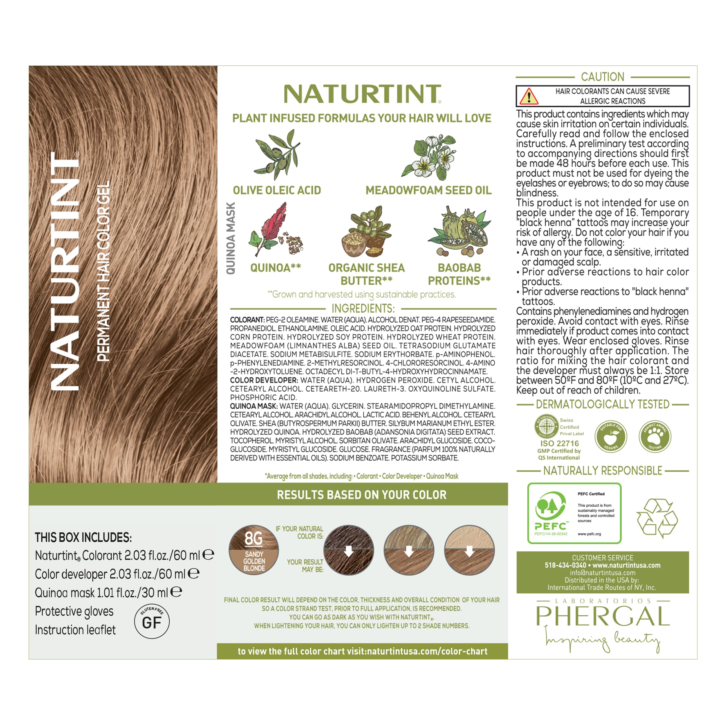 Naturtint 8G Sandy Golden Blonde during processing highlights plant-based formula and gentle transformation.
