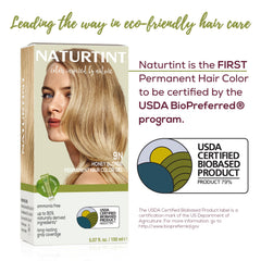 Naturtint 9N Honey Blonde application process shows even root-to-end coverage.
