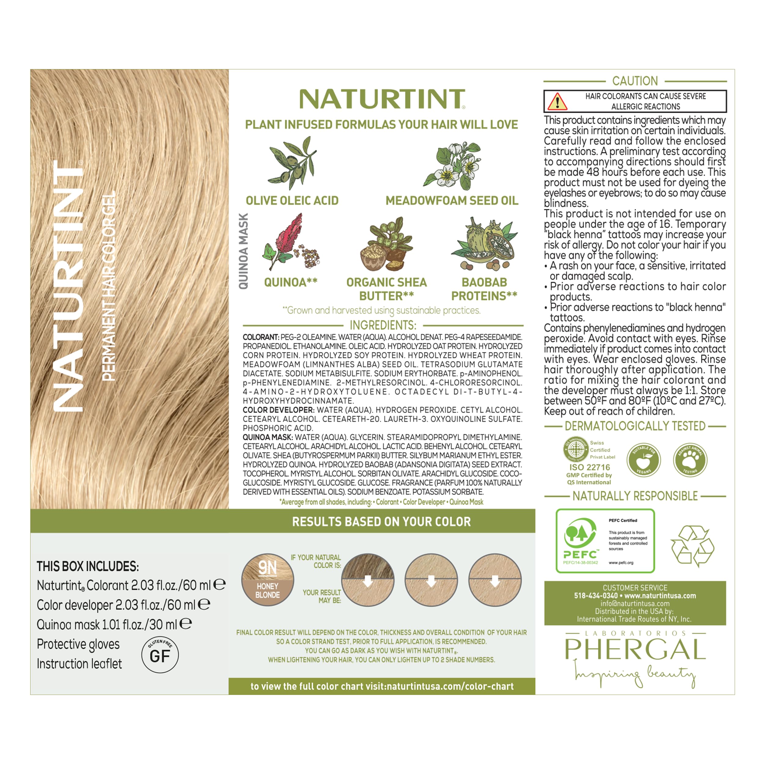 Naturtint 9N Honey Blonde on-hair result shows natural shade