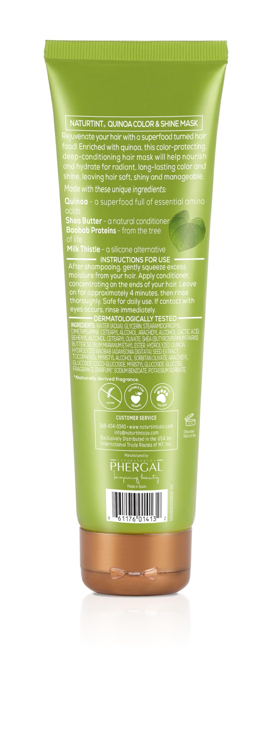 Aplicación de mascarilla Naturtint para cabello dañado aporta suavidad.
