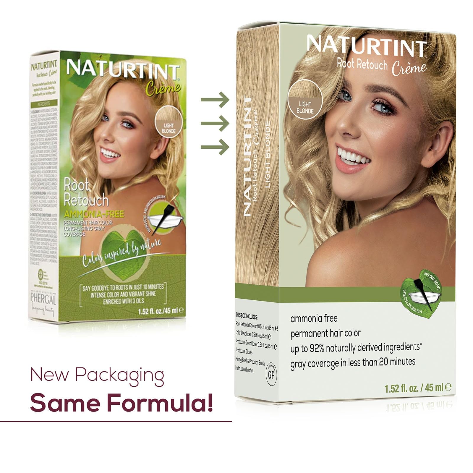 Naturtint root retouch application setup showing precise root blend