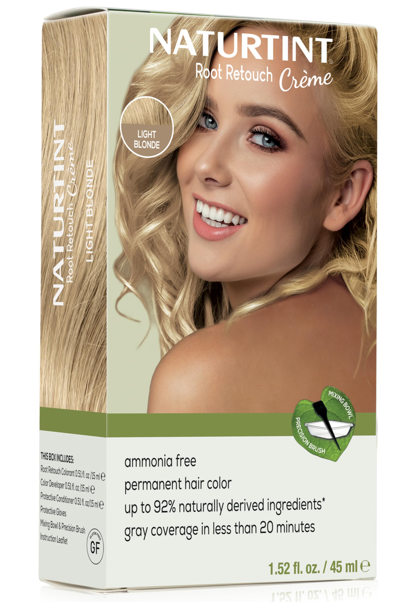 Naturtint Light Blonde Root Retouch Cream box for seamless root blending and gray concealment