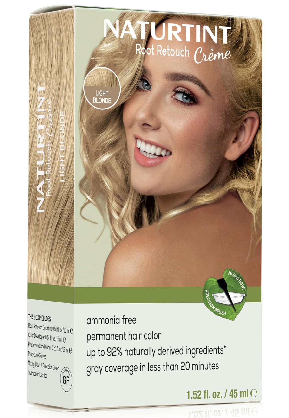 Naturtint Light Blonde Root Retouch Cream box for seamless root blending and gray concealment