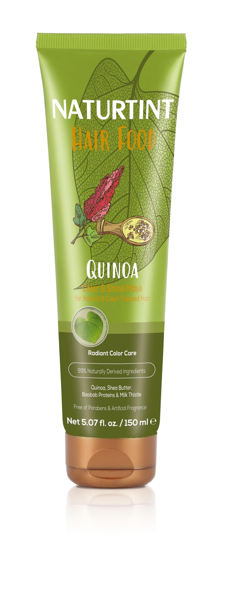 Mascarilla Naturtint nutrición profunda en frasco para cabello suave y nutrido.