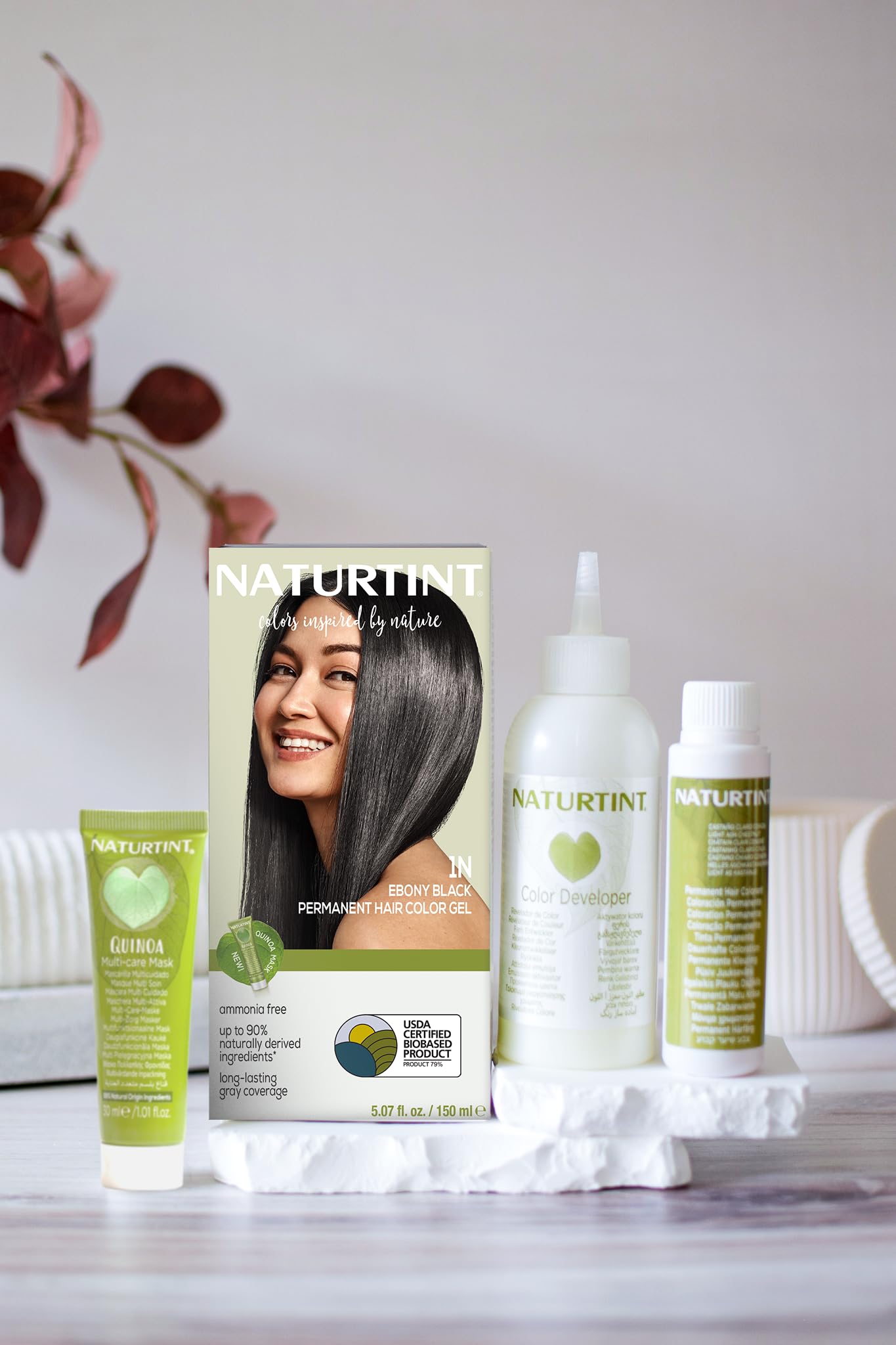Naturtint plant-based ingredients protect hair while delivering lasting color.