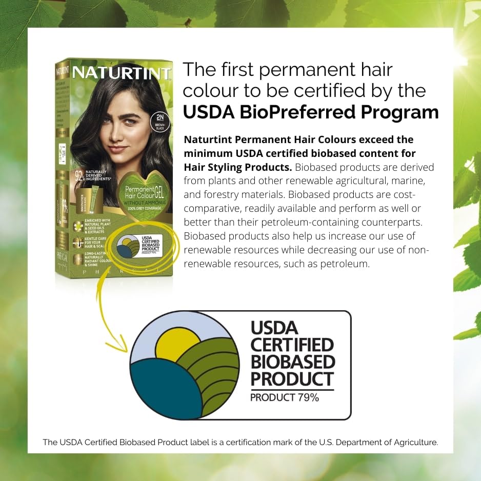 Naturtint USDA BioPreferred-logo underscores eco-friendly certification and responsible ingredients.