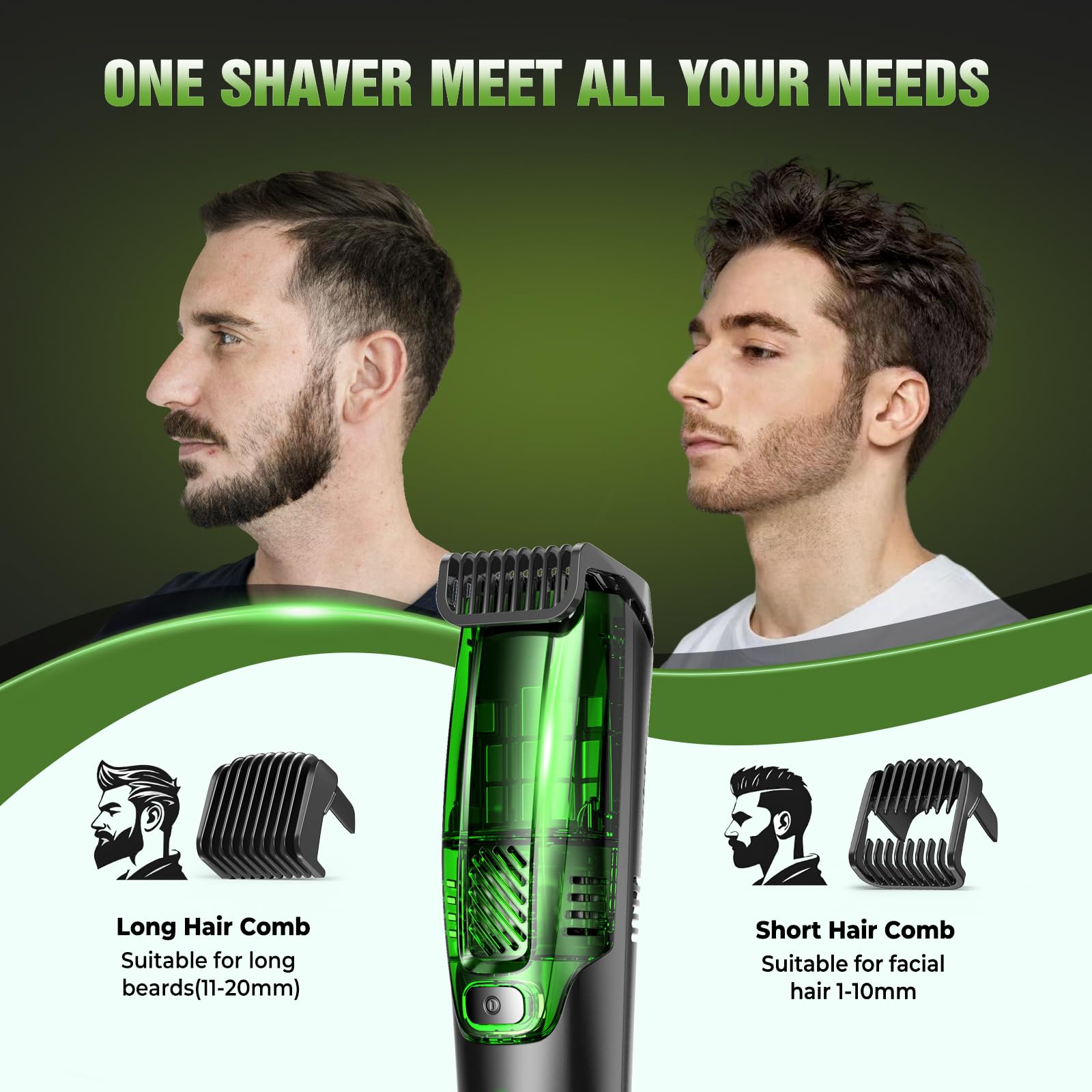 NAUQUOHZ beard-trimmer wet-dry-use allows shower grooming for convenience
