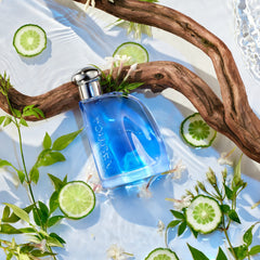 Nautica Blue EDT label graphic emphasizes fresh, woody character