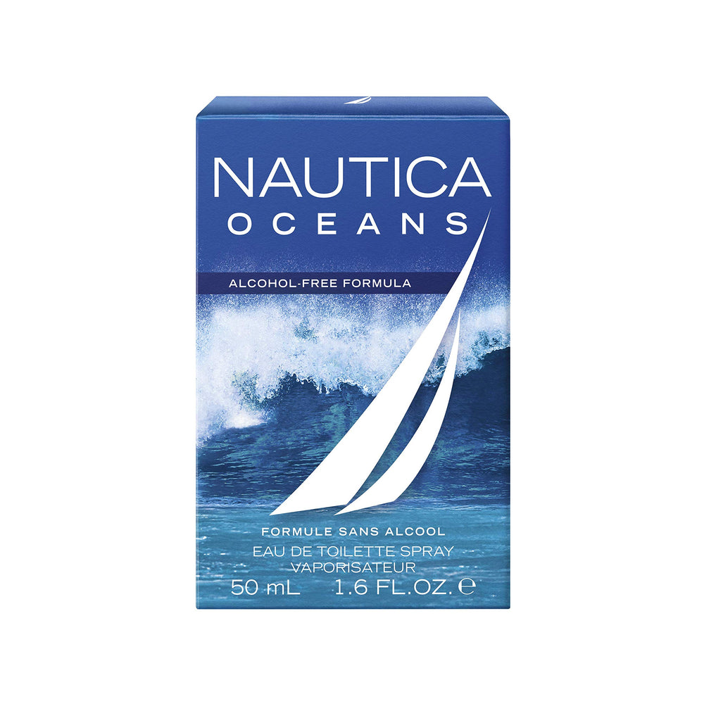 Nautica Oceans bottle heart notes highlight sea salt for a fresh, ocean-inspired scent.