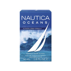 Nautica Oceans bottle heart notes highlight sea salt for a fresh, ocean-inspired scent.