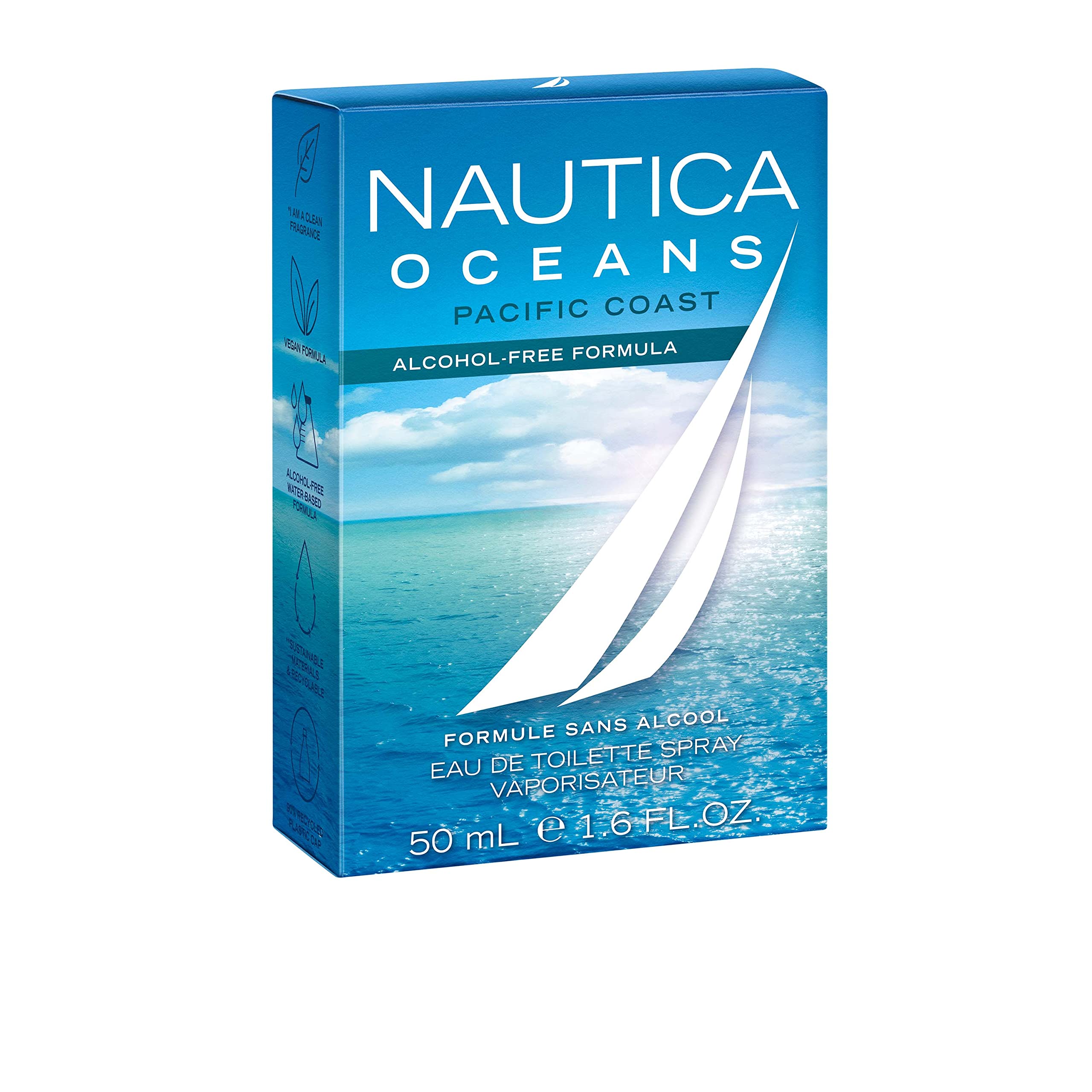 Nautica Oceans Pacific Coast heart notes Cyclamen and Sea Salt create a fresh lift.