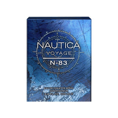 Nautica Voyage N83 packaging shows classic bottle and box ideal for gifting experiences.