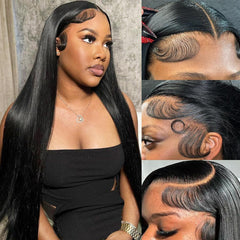 Nawpum 26inch lace-front wig front view demonstrates a natural hairline for daily wear.