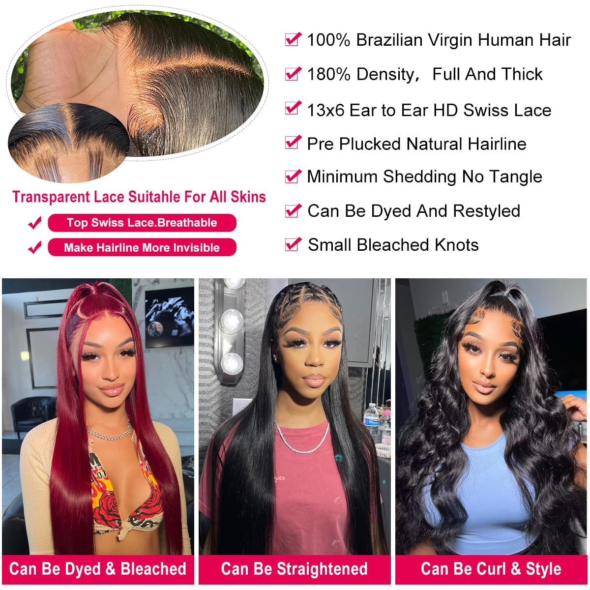 Nawpum natural hairline with preplucked edges blends seamlessly with skin.