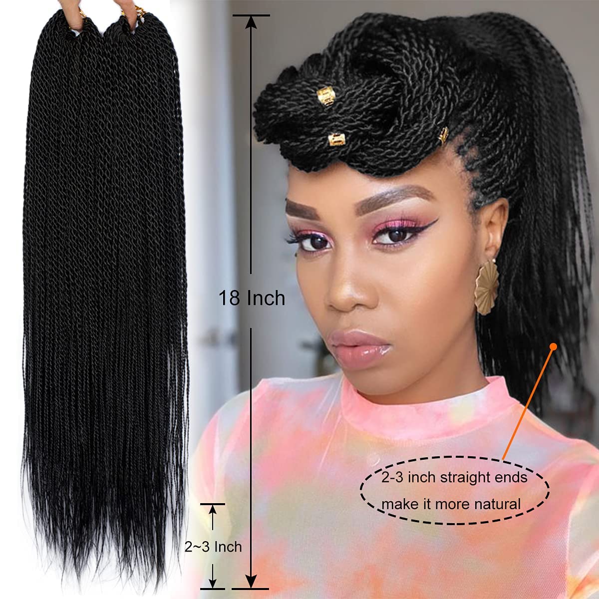 NAYOO crochet hair application close-up shows easy installation.