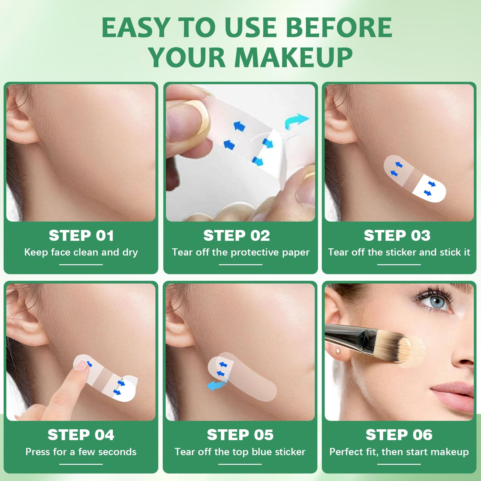 NBF Breathable Face Lift Tape ready for overnight wear.