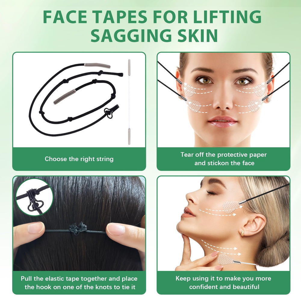 NBF Face Lift Tape under makeup enables invisible V-shaped contour.