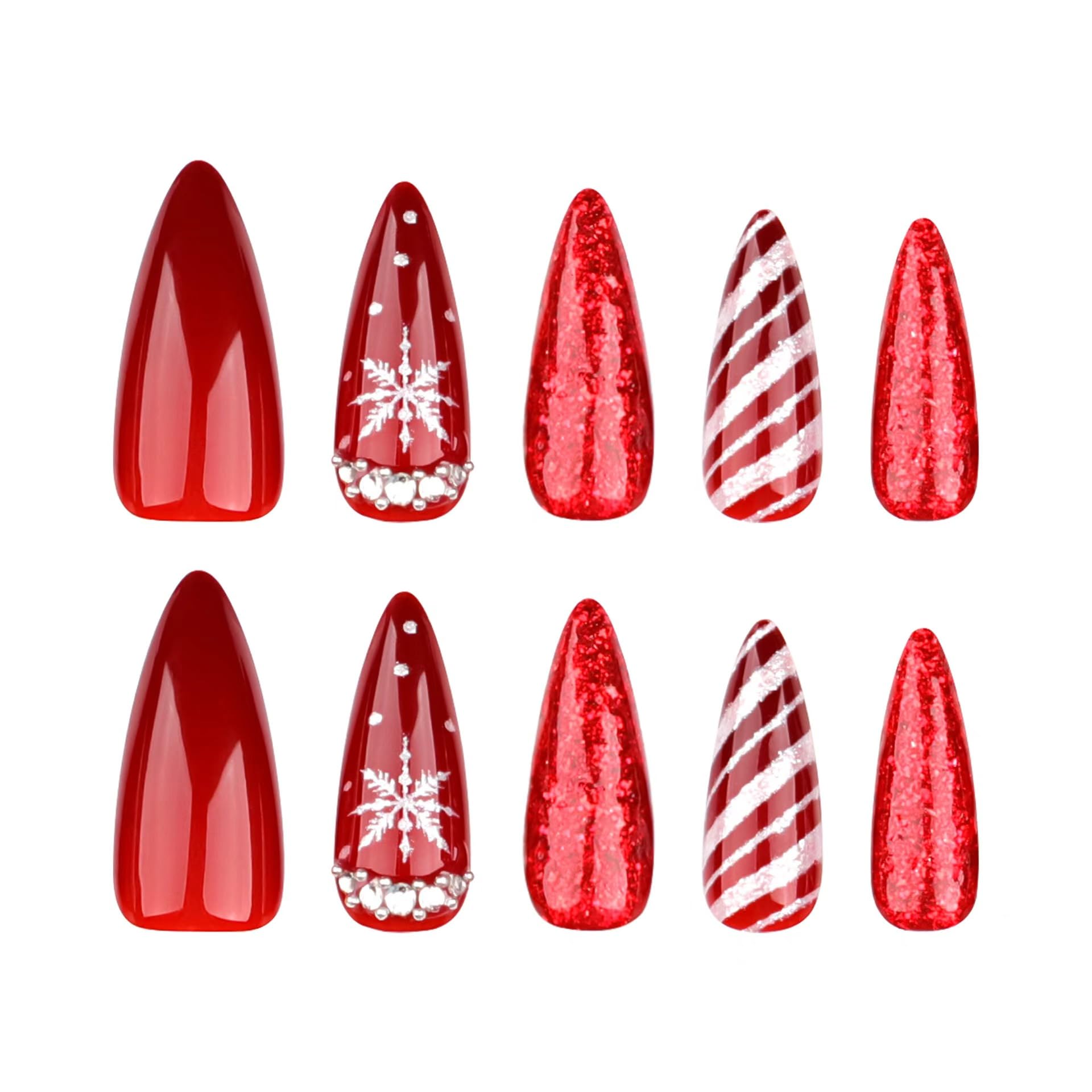 NBNTGH nails with rhinestones detail for holiday sparkle