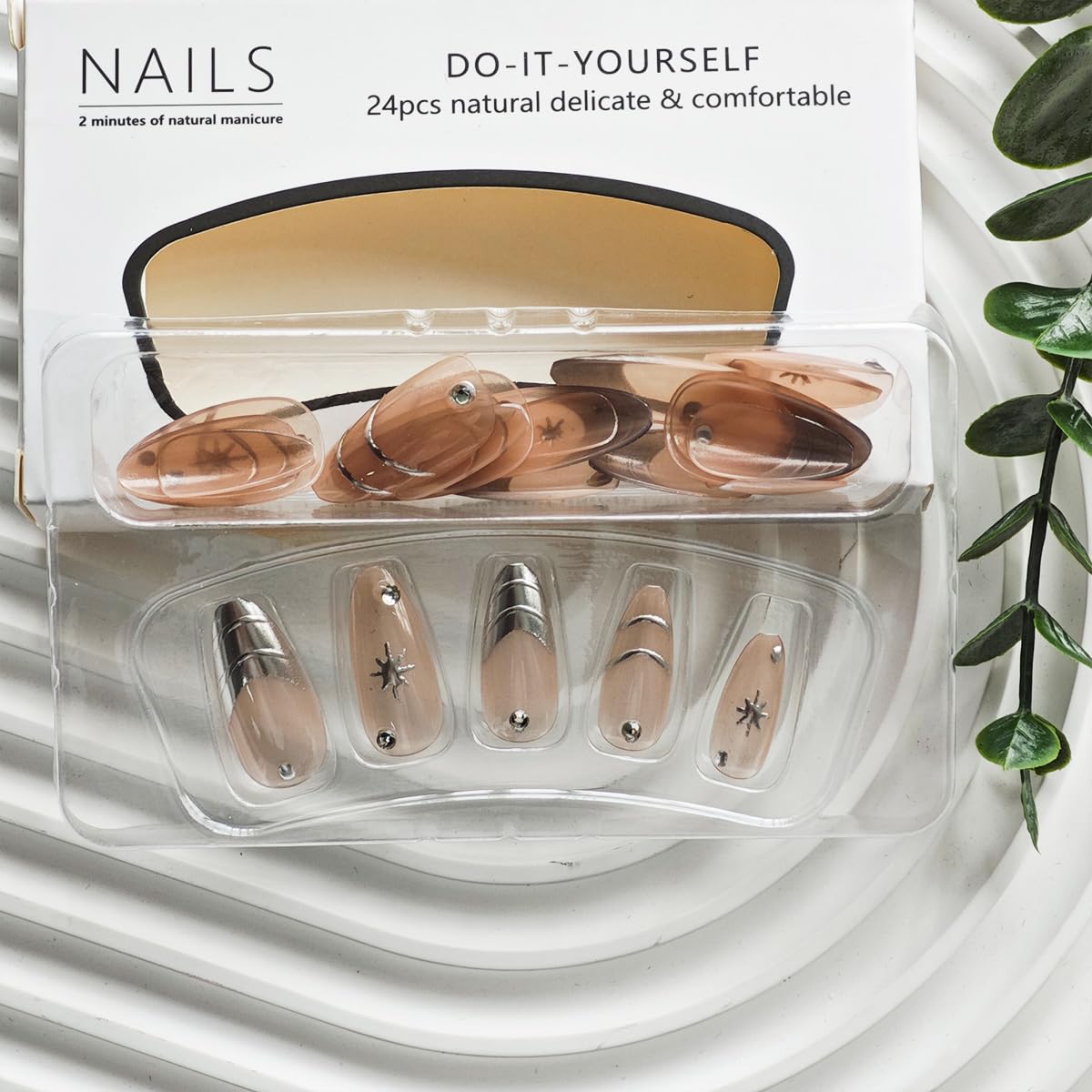 NBNTGH uñas adheribles 24p para fijación rápida sin salón.