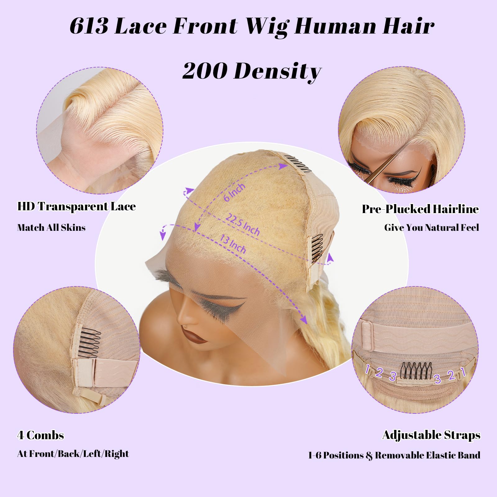 NBRUW 613 lace-front wig dyeable option for color customization