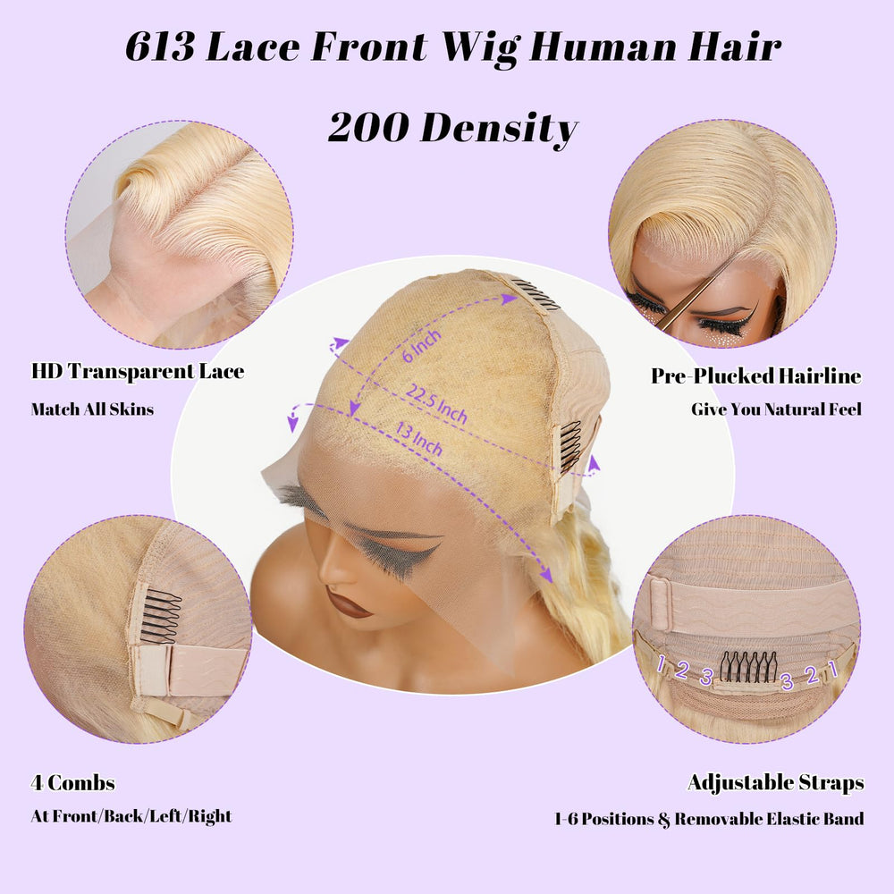NBRUW 613 lace-front wig dyeable option for color customization