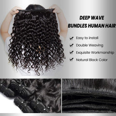 NBRUW Deep Wave Bundles 22-inch view demonstrates fullness and easy blending with natural hair.