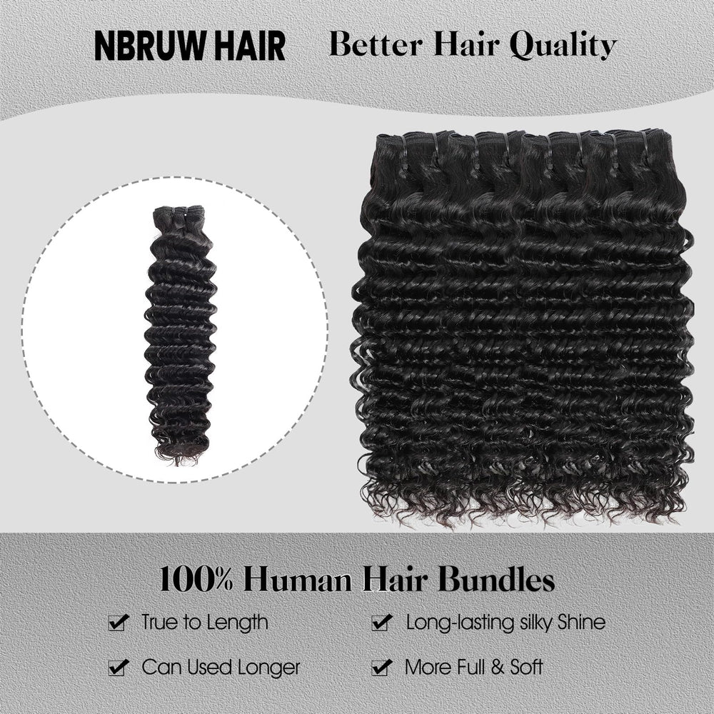 NBRUW 24-inch bundle close-up highlights durable double-weft and tangle-free potential.