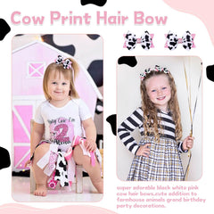 NCMAMA two-pack cow-print bows ideal for birthday party decor and cute outfit accents.