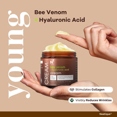 Neatique face cream texture closeup highlighting silky, fast-absorbing consistency for daily use.