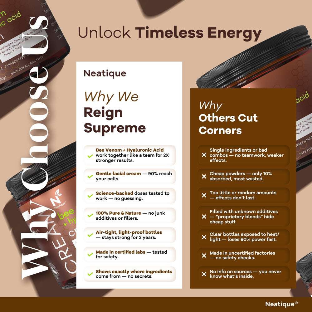 Neatique night renewal application image highlighting evening use for restorative skin care.