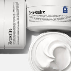 Nécessaire The Body Cream niacinamide detail highlights skin barrier support.