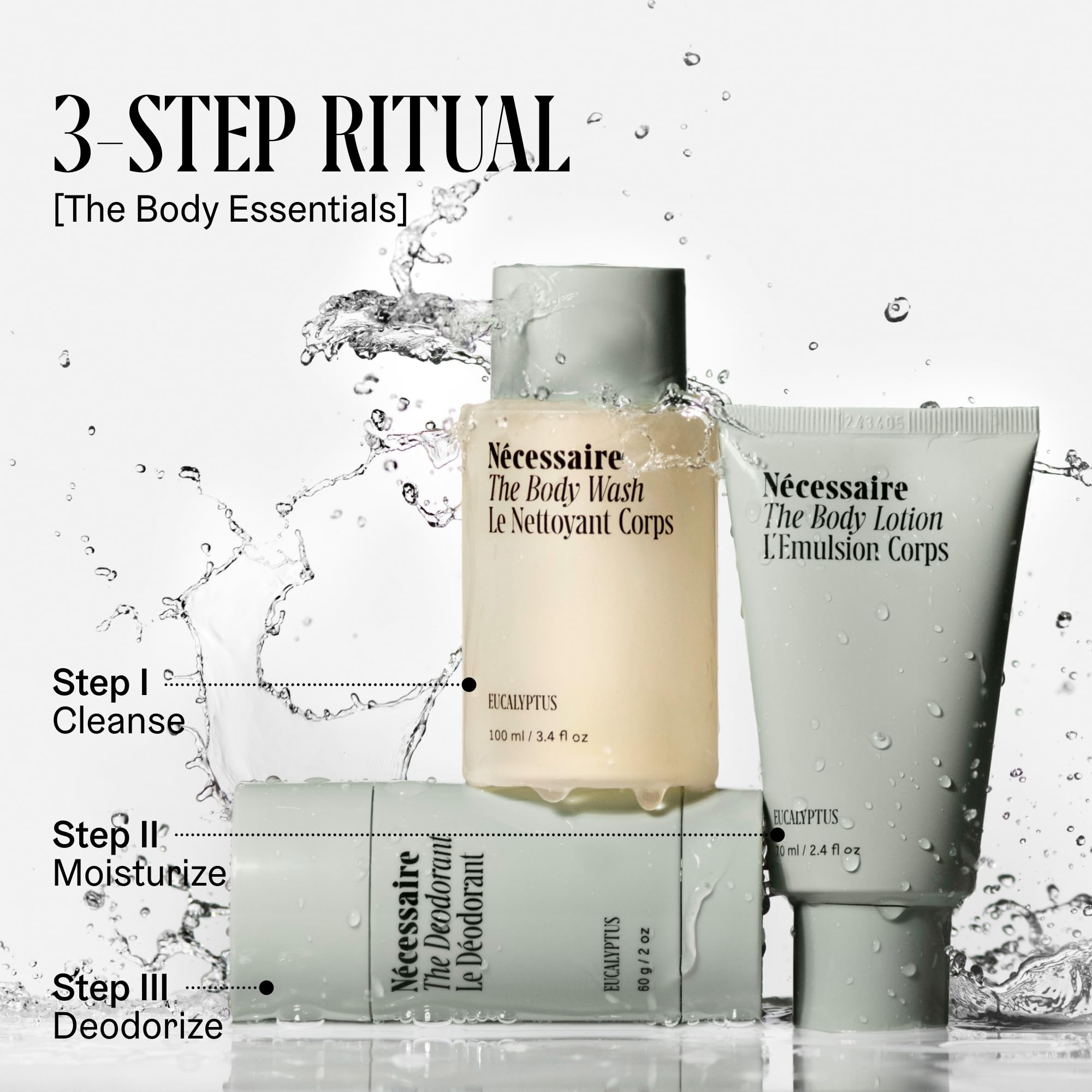 Nécessaire Body Essentials packaging-recycling shows FSC-certified and recyclable materials.