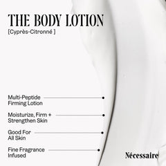 Nécessaire The Body Lotion Cyprès-Citronné foam demonstrates smooth, non-greasy application.