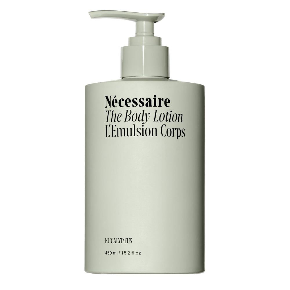 Nécessaire The Body Lotion Eucalyptus bottle—for daily moisturizing and skin firming