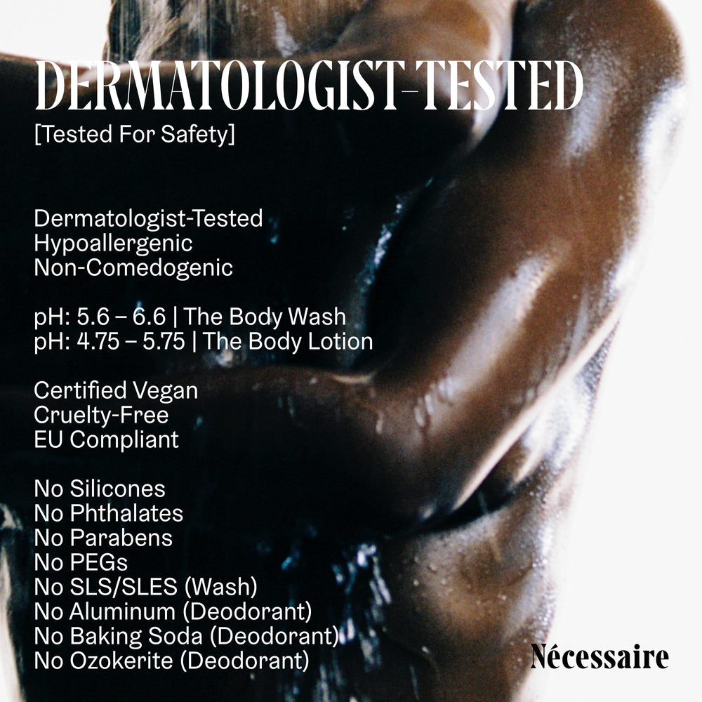 Nécessaire body-lotion-texture-closeup highlights creamy, fast-absorbing formula