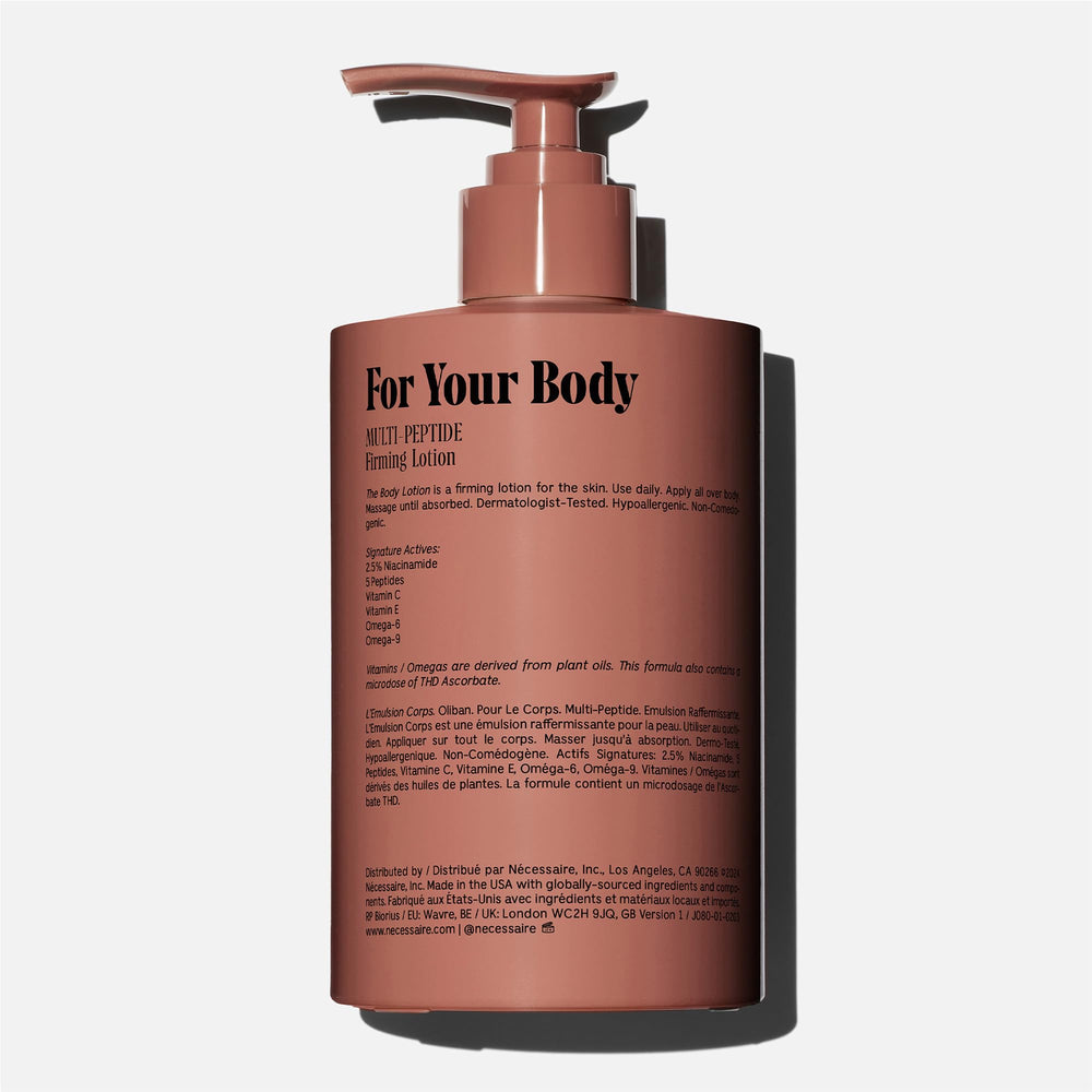 Nécessaire body lotion shows a lightweight, non-greasy finish.