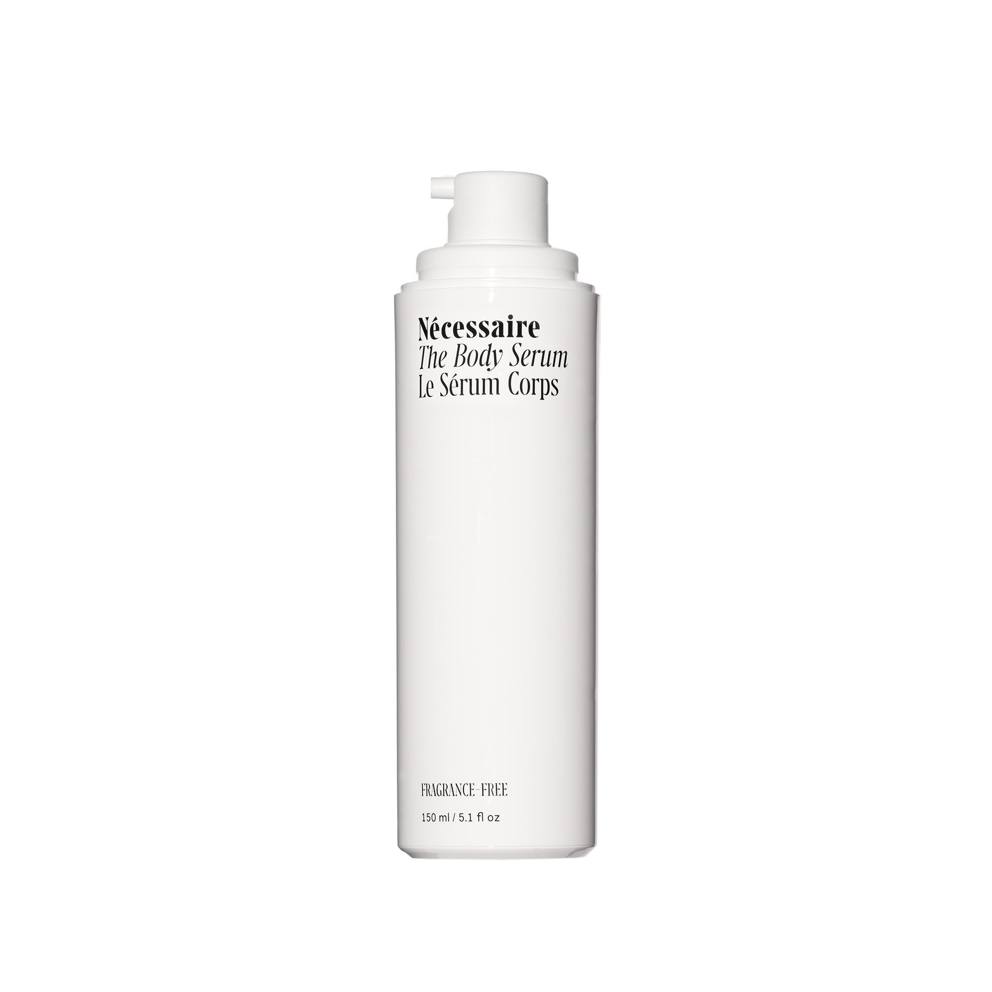 Nécessaire Body Serum showcasing hyaluronic acid for deep hydration.